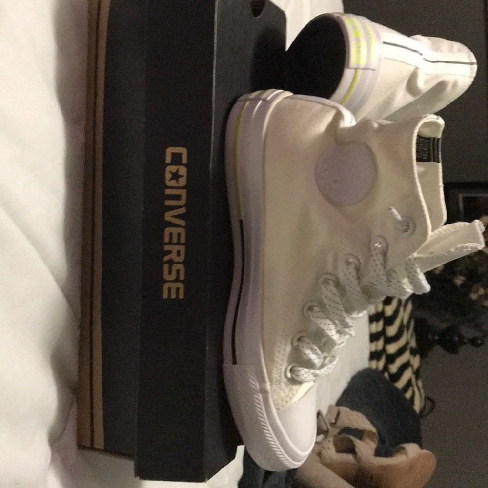 Brand new white Converse high tops